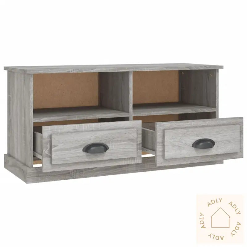 Tv-Benk Grå Sonoma 93X35,5X45 Cm Konstruert Tre