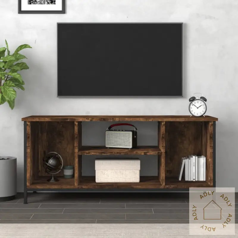 Tv-Benk Røkt Eik 102X35X45 Cm Konstruert Tre