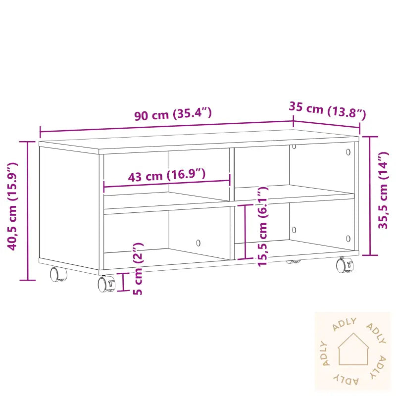 Tv-Benk I Gammelt Tre 90X35X35 Cm Konstruert Tre