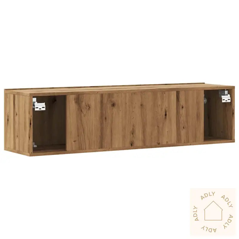 Vegghengt Tv-Benk Artisan Eik 120X30X30 Cm Konstruert Tre