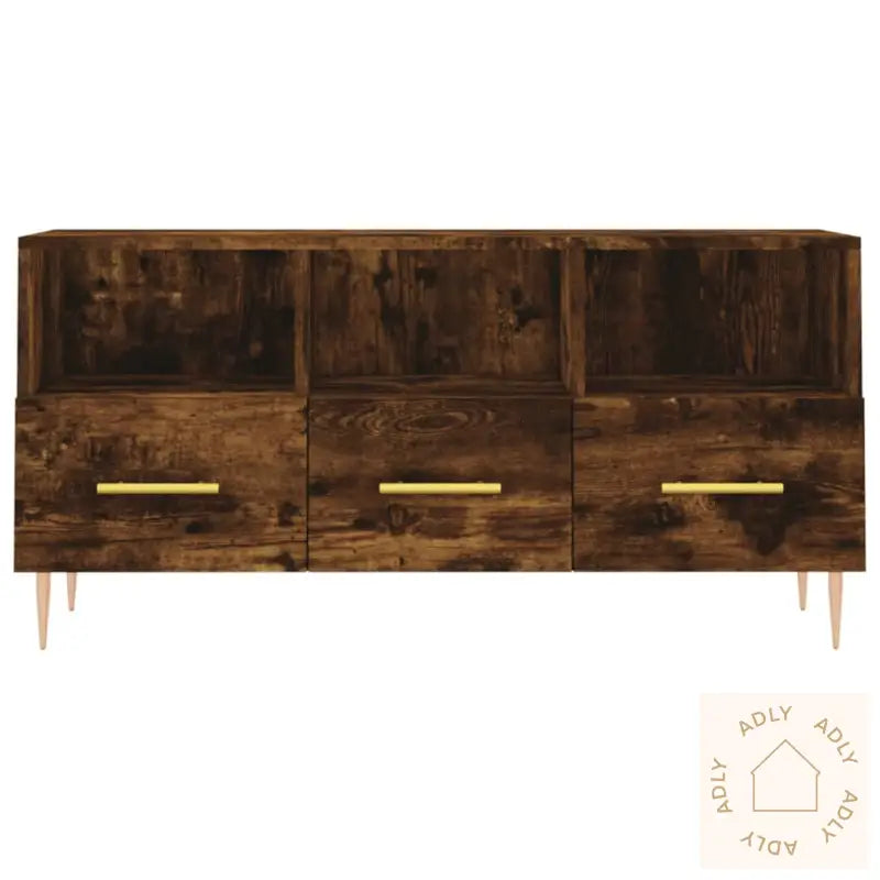 Tv-Benk Røkt Eik 102X36X50 Cm Konstruert Tre