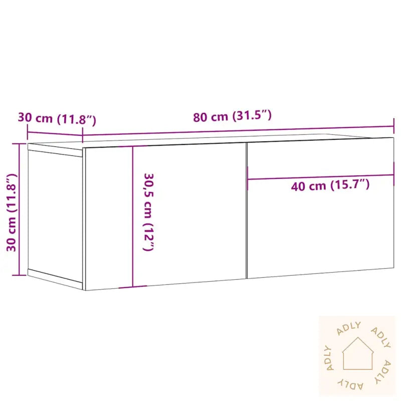 Tv-Benker 2 Stk Svart 80X30X30 Cm Konstruert Tre