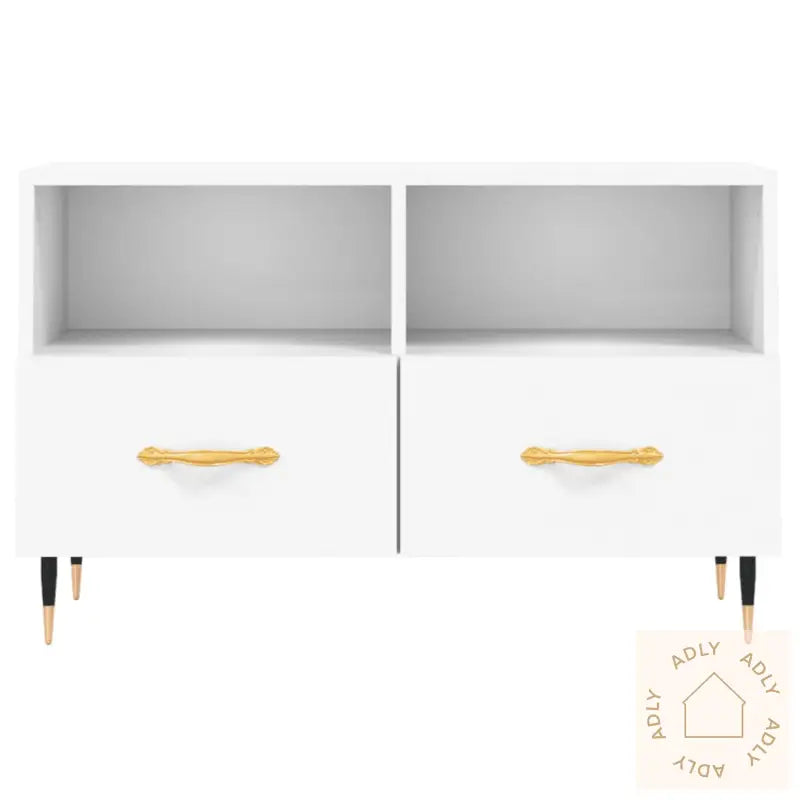 Tv-Benk Hvit 80X36X50 Cm Konstruert Tre