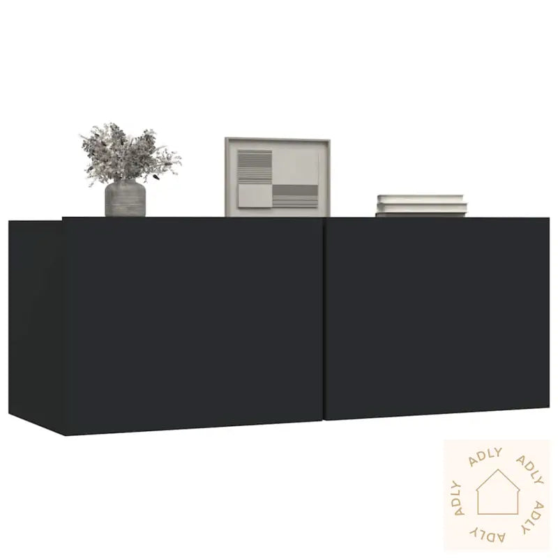Tv-Benker 2 Stk Svart 80X30X30 Cm Konstruert Tre