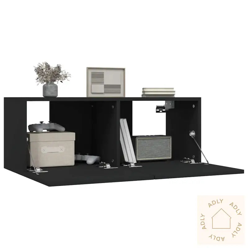 Tv-Benker 2 Stk Svart 80X30X30 Cm Konstruert Tre