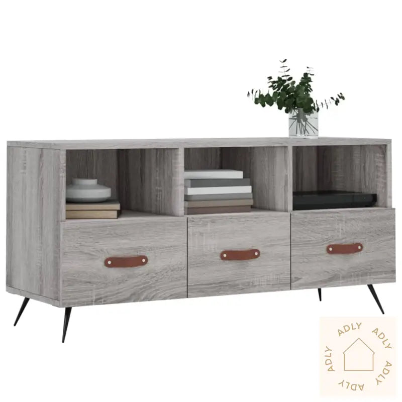 Tv-Benk Grå Sonoma 102X36X50 Cm Konstruert Tre