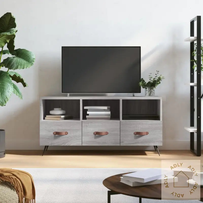 Tv-Benk Grå Sonoma 102X36X50 Cm Konstruert Tre