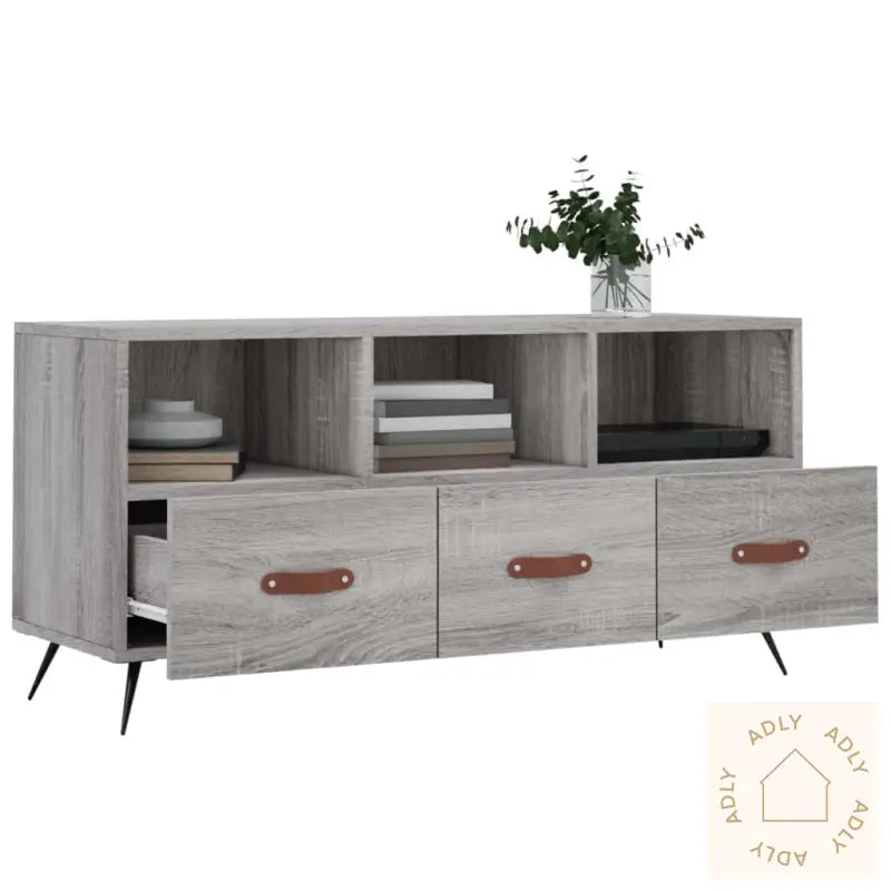 Tv-Benk Grå Sonoma 102X36X50 Cm Konstruert Tre