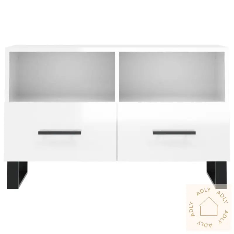 Tv-Benk Høyglans Hvit 80X36X50 Cm Konstruert Tre