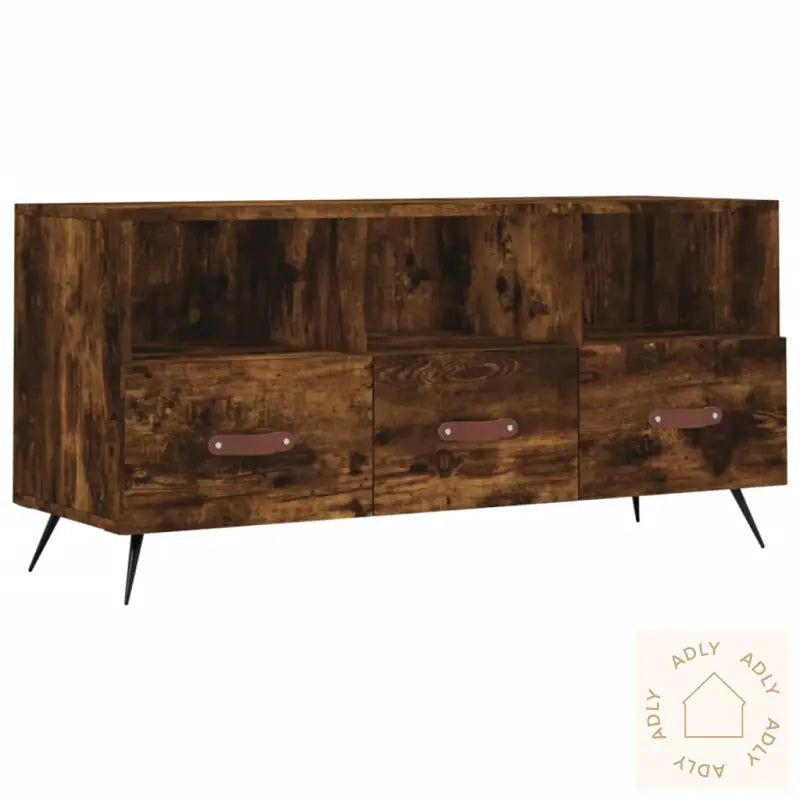Tv-Benk Røkt Eik 102X36X50 Cm Konstruert Tre