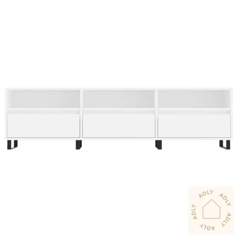 Tv-Benk Hvit 150X30X44,5 Cm Konstruert Tre