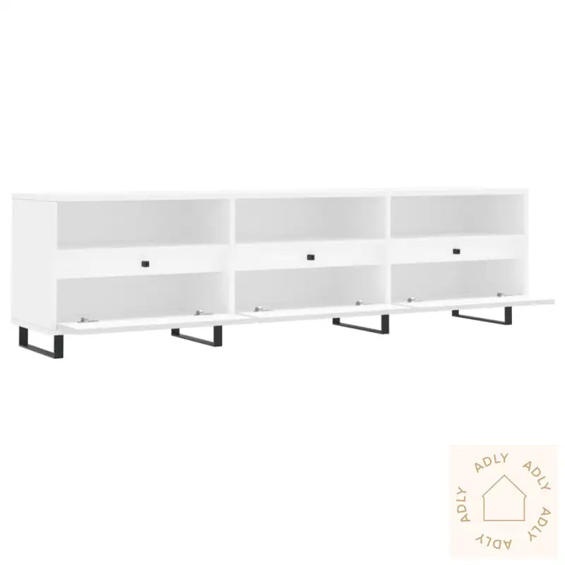 Tv-Benk Hvit 150X30X44,5 Cm Konstruert Tre