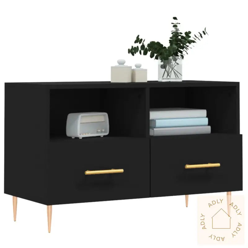 Tv-Benk Svart 80X36X50 Cm Konstruert Tre