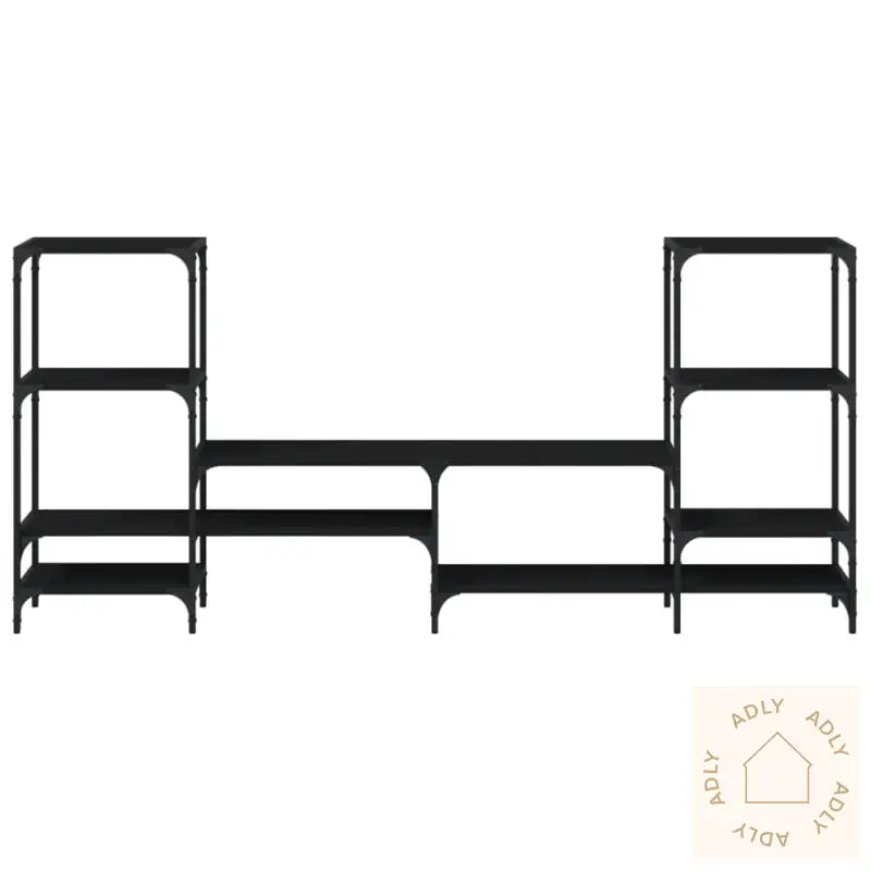 Tv-Benk Svart 206,5X28,5X95 Cm Konstruert Tre