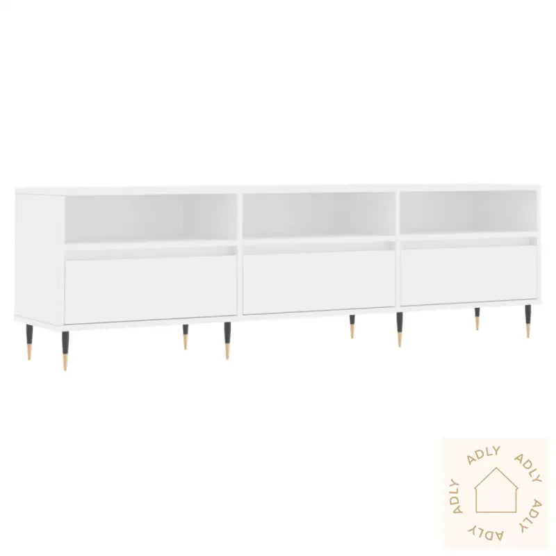 Tv-Benk Hvit 150X30X44,5 Cm Konstruert Tre