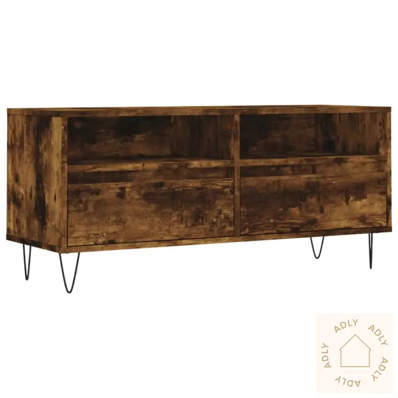 Tv-Benk Røkt Eik 100X34,5X44,5 Cm Konstruert Tre