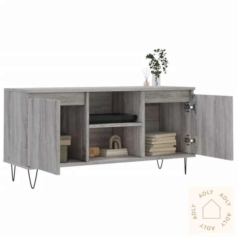 Tv-Benk Grå Sonoma 104X35X50 Cm Konstruert Tre