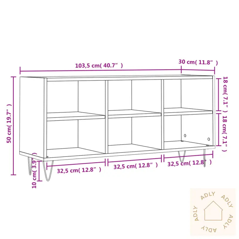 Tv-Benk Betonggrå 103,5X30X50 Cm Konstruert Tre
