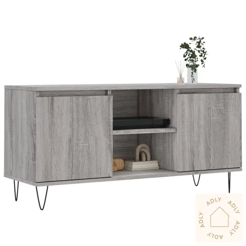 Tv-Benk Grå Sonoma 104X35X50 Cm Konstruert Tre