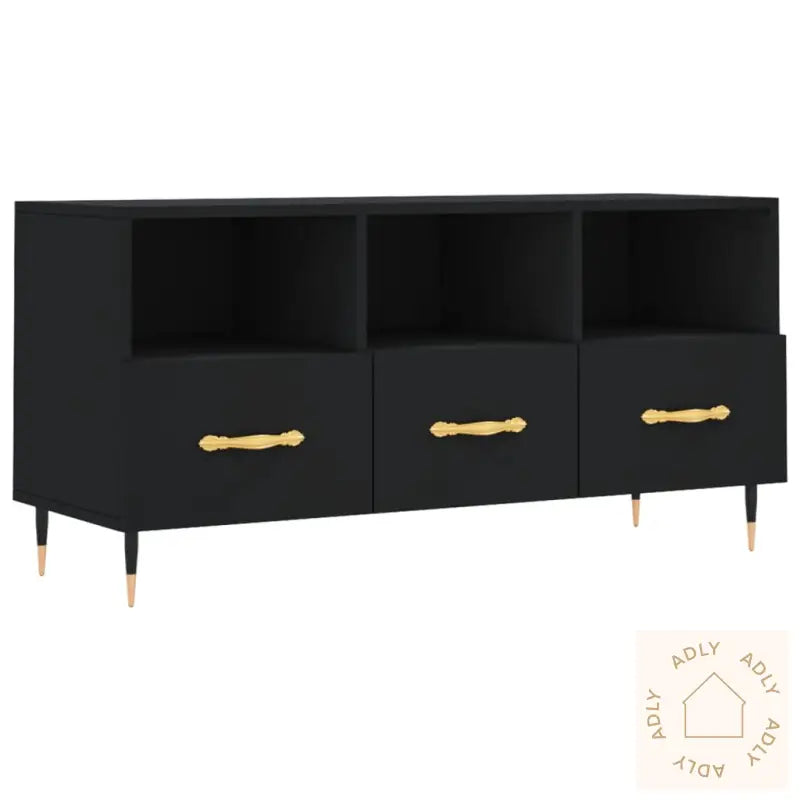 Tv-Benk Svart 102X36X50 Cm Konstruert Tre