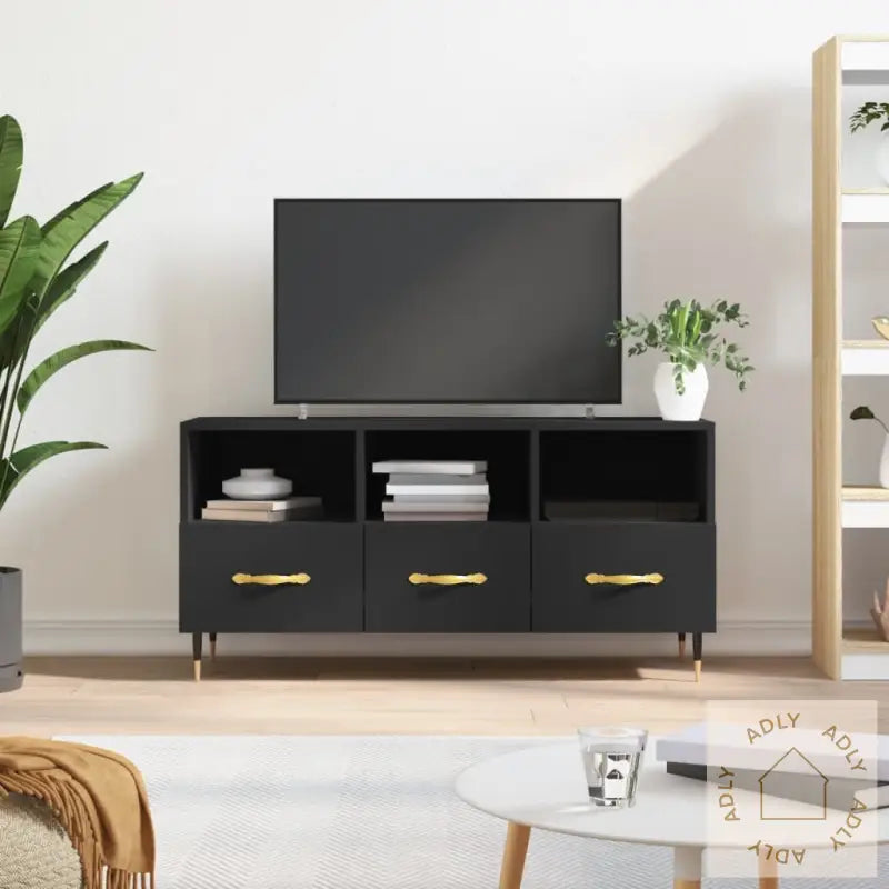 Tv-Benk Svart 102X36X50 Cm Konstruert Tre