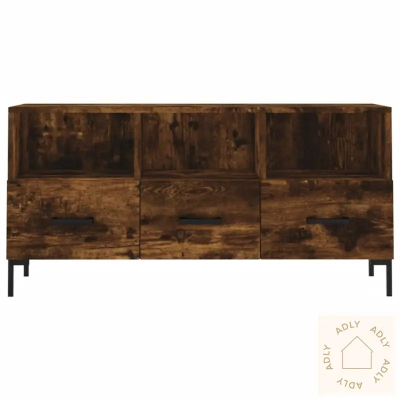 Tv-Benk Røkt Eik 102X36X50 Cm Konstruert Tre