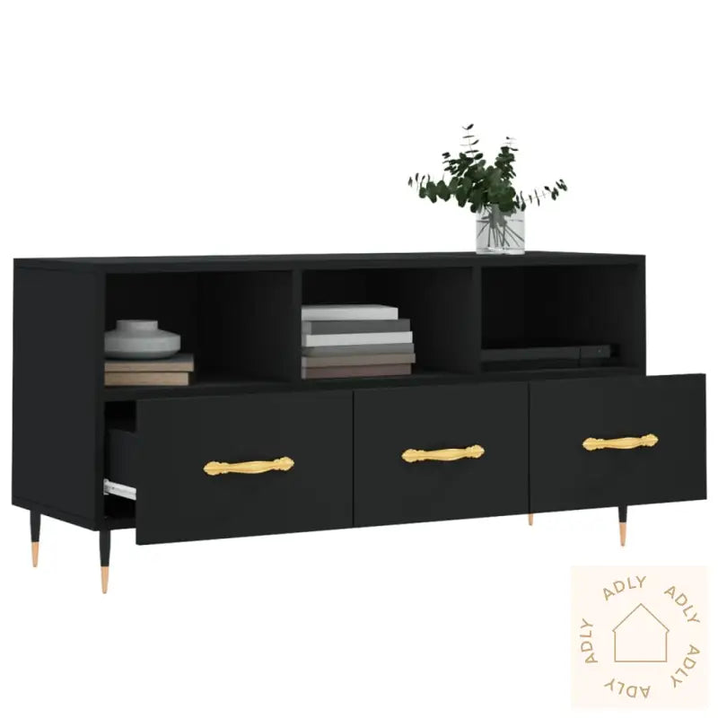 Tv-Benk Svart 102X36X50 Cm Konstruert Tre