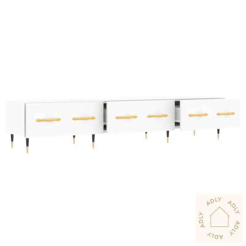 Tv-Benk Hvit 150X36X30 Cm Konstruert Tre