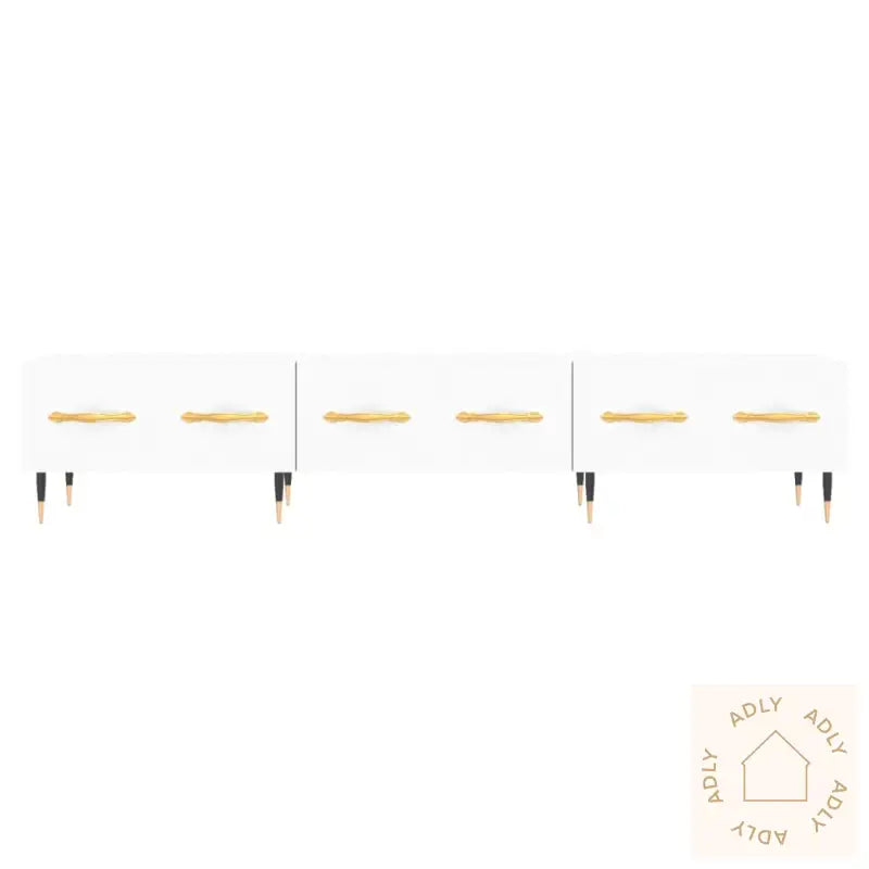 Tv-Benk Hvit 150X36X30 Cm Konstruert Tre