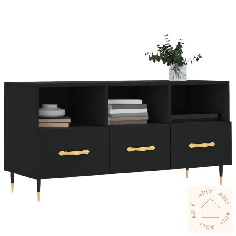 Tv-Benk Svart 102X36X50 Cm Konstruert Tre