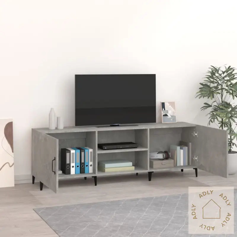 Tv-Benk Betonggrå 150X30X50 Cm Konstruert Tre