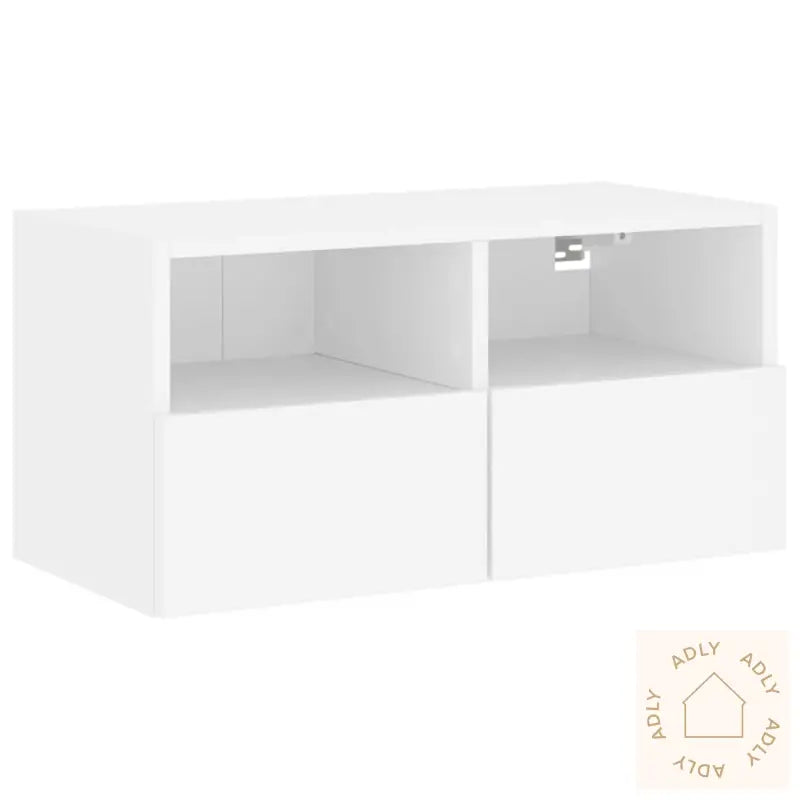 Vegghengte Tv-Enheter 5 Deler Hvit Konstruert Tre