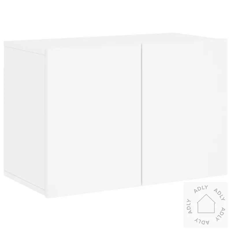 Vegghengte Tv-Enheter 5 Deler Hvit Konstruert Tre