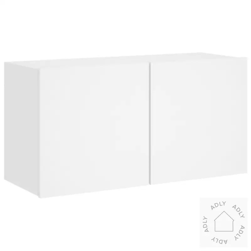 Vegghengte Tv-Enheter 5 Deler Hvit Konstruert Tre