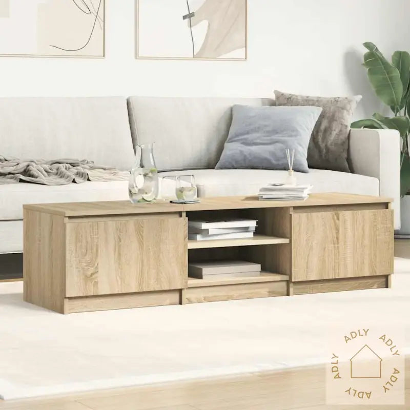 Tv-Benk Sonoma Eik 140X40X35,5 Cm Konstruert Tre