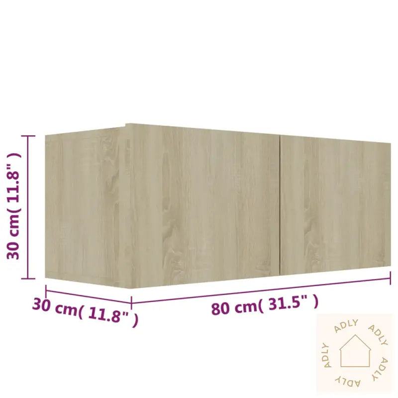 Tv-Benksett 3 Stk Sonoma Eik Konstruert Tre