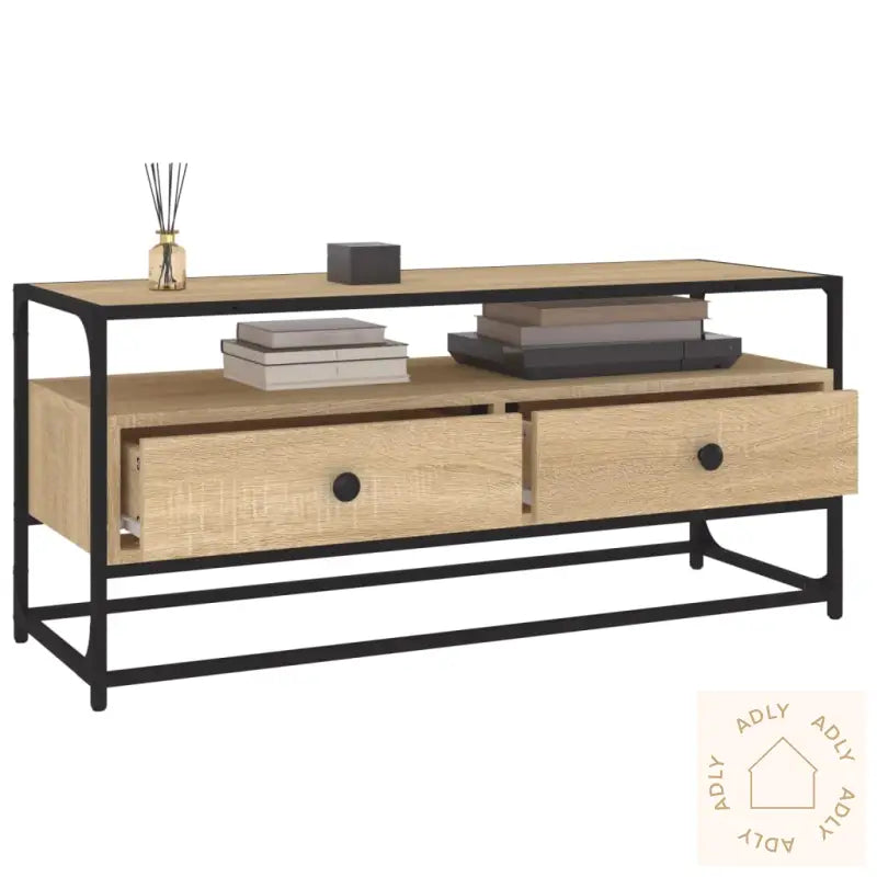 Tv-Benk Sonoma Eik 100X35X45 Cm Konstruert Tre