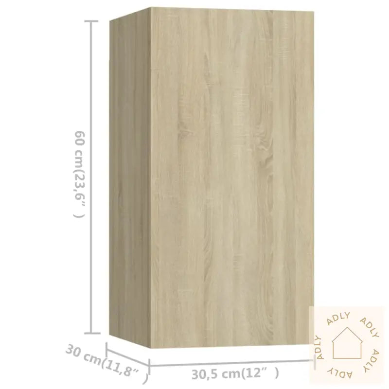 Tv-Benksett 8 Stk Sonoma Eik Konstruert Tre