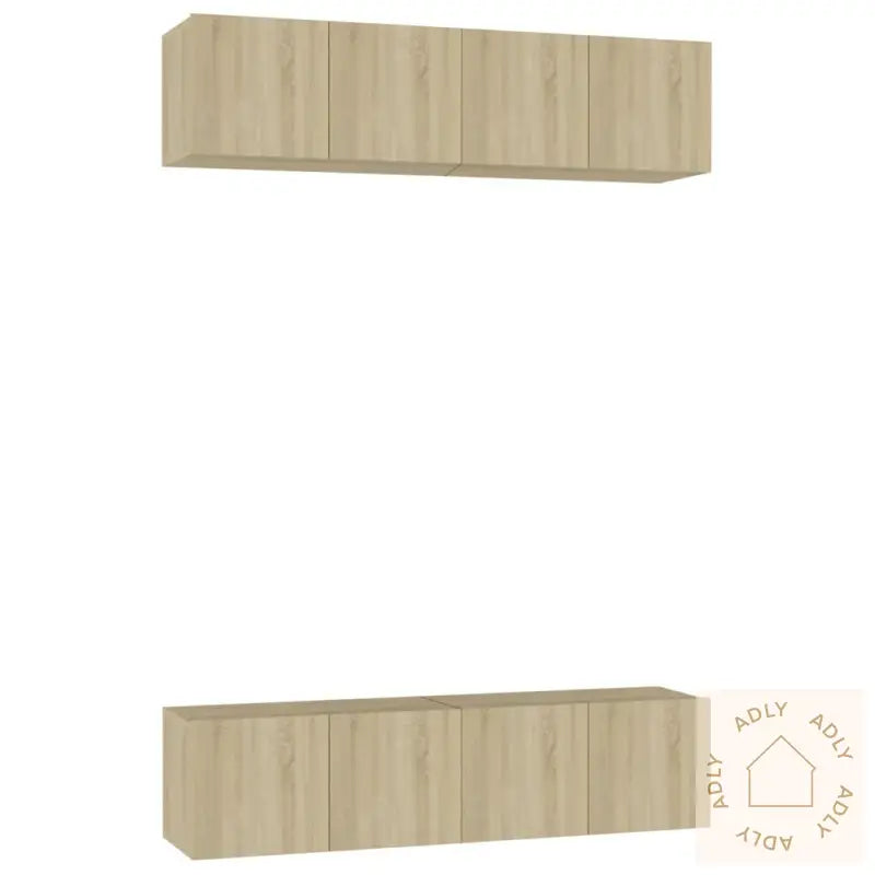 Tv-Benker 4 Stk Sonoma Eik 60X30X30 Cm Konstruert Tre