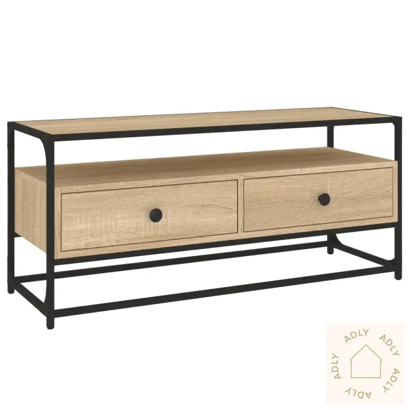 Tv-Benk Sonoma Eik 100X35X45 Cm Konstruert Tre