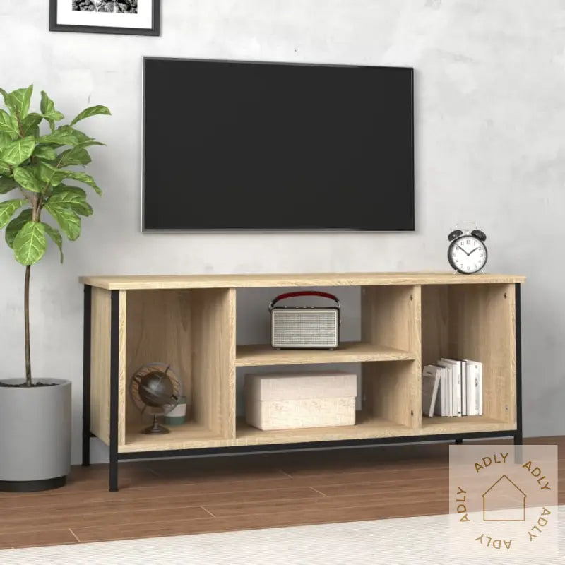 Tv-Benk Sonoma Eik 102X35X45 Cm Konstruert Tre