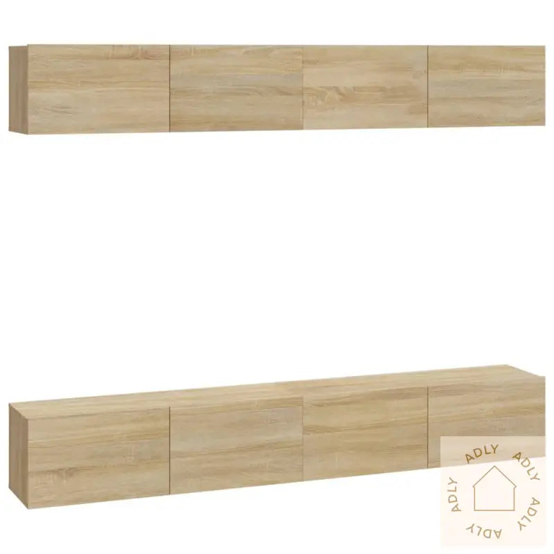 Vegghengte Tv-Benker 4 Stk Sonoma Eik 100X30X30 Cm