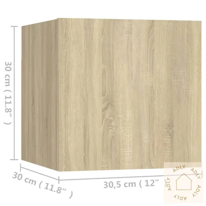 Tv-Benksett 3 Stk Sonoma Eik Konstruert Tre