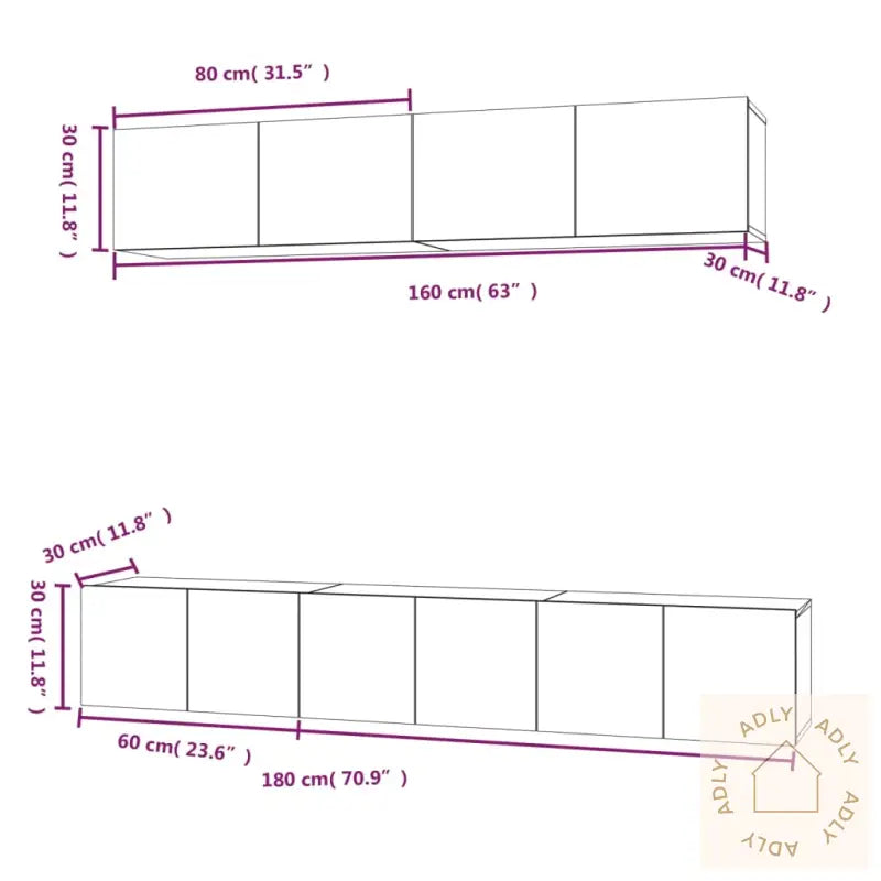 Tv-Skapsett 5 Deler Sonoma Eik Konstruert Tre
