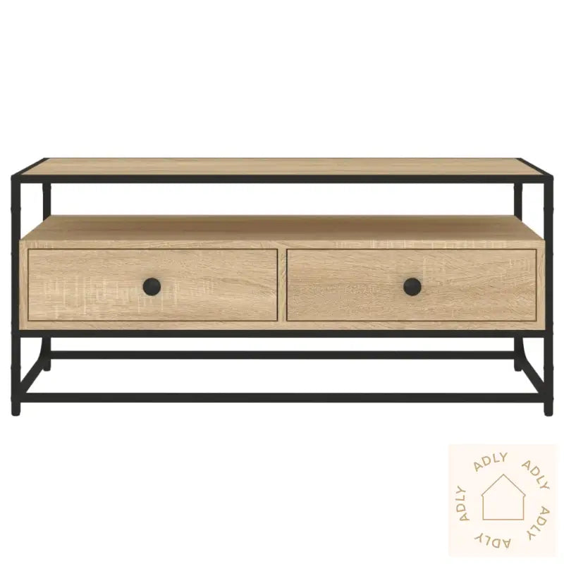 Tv-Benk Sonoma Eik 100X35X45 Cm Konstruert Tre