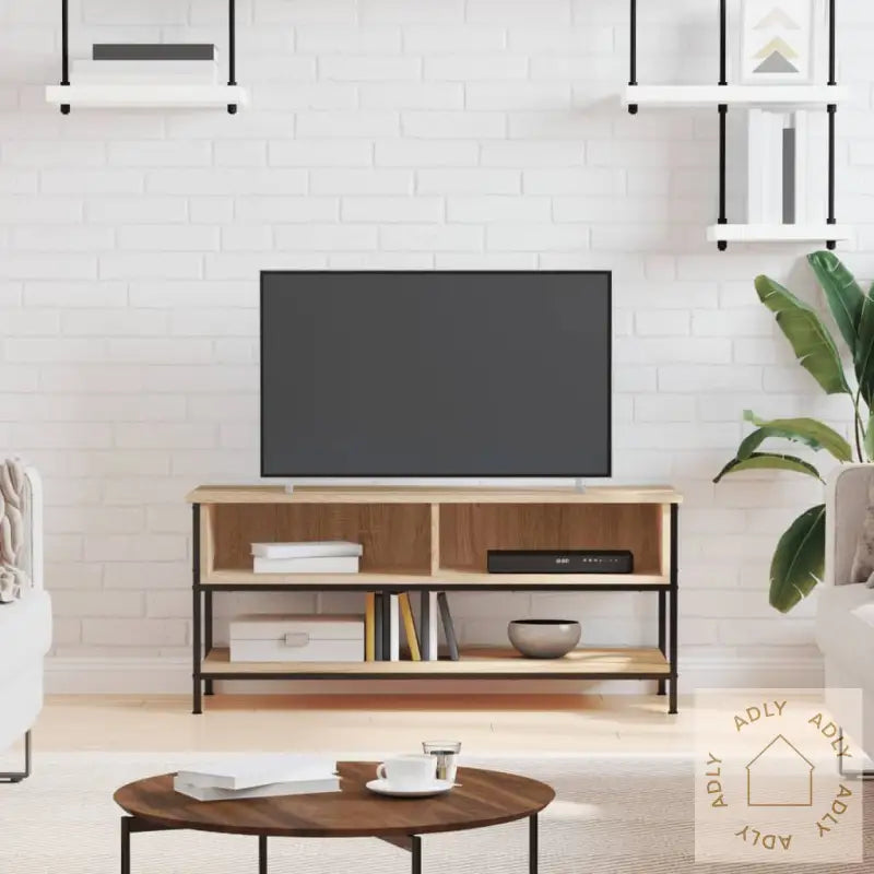Tv-Benk Sonoma Eik 100X35X45 Cm Konstruert Tre
