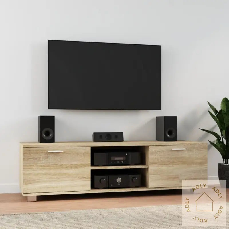 Tv-Benk Sonoma Eik 140X40,5X35 Cm Konstruert Tre