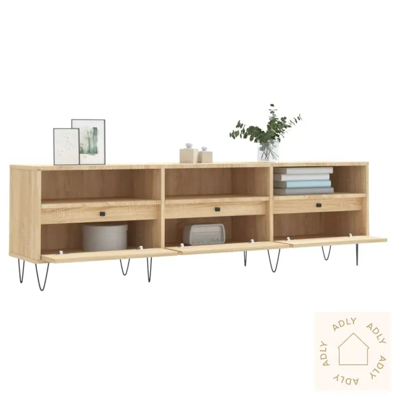 Tv-Benk Sonoma Eik 150X30X44,5 Cm Konstruert Tre