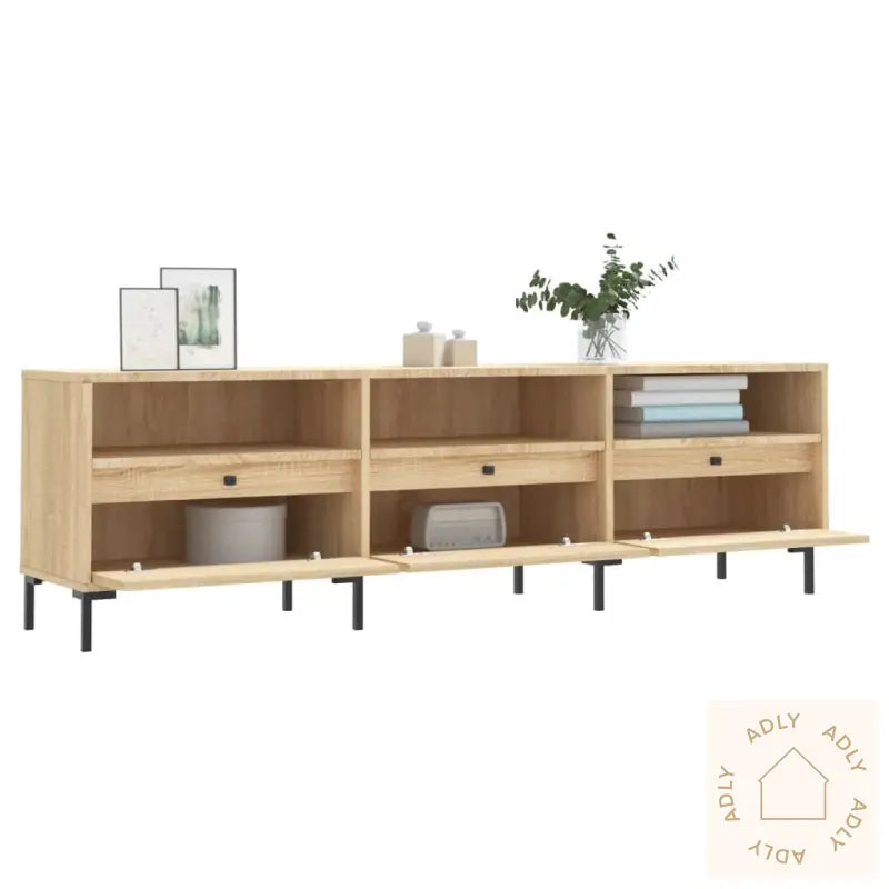 Tv-Benk Sonoma Eik 150X30X44,5 Cm Konstruert Tre