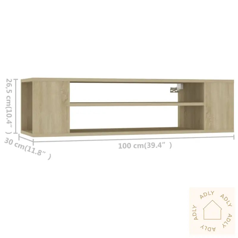 Hengende Tv-Benk Sonoma Eik 100X30X26,5 Cm Konstruert Tre
